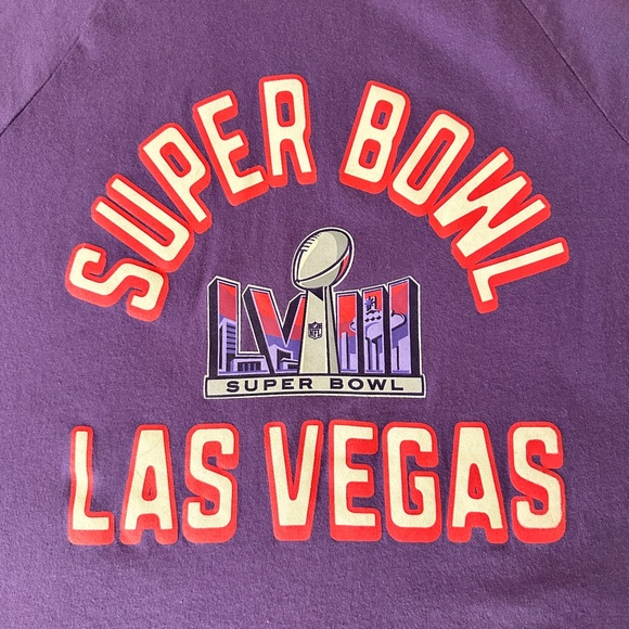 Super Bowl LVIII Las Vegas Ringer Tee T-Shirt '47 Brand 2024 Large - Picture 4 of 8
